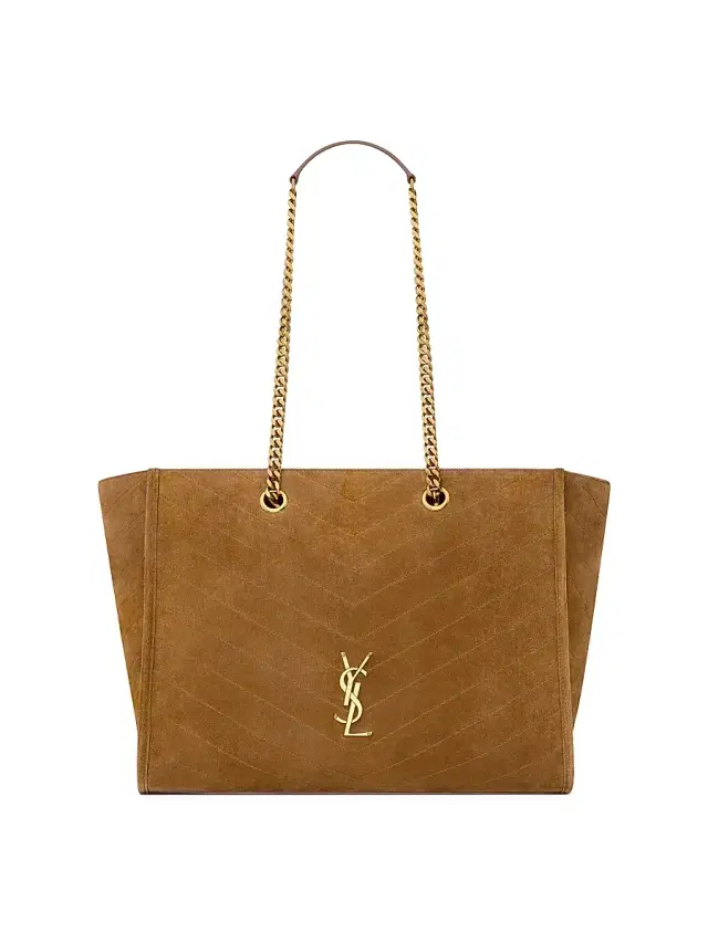 Women's Niki Shopping Bag in Suede - Caramel Cognac