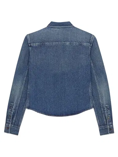 Saint Laurent Women's Cassandre Shirt in Denim - Reef Blue | Thumbnail 2 Saint Laurent Women's Cassandre Shirt in Denim - Reef Blue | Thumbnail 2