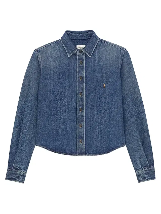 Saint Laurent Women's Cassandre Shirt in Denim - Reef Blue
