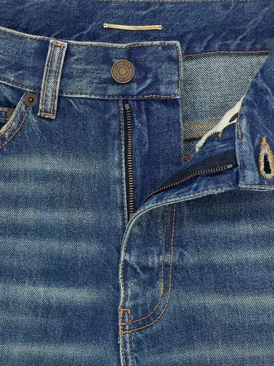 Saint Laurent Women's Clyde High-Rise Straight Jeans - North Medium Blue | Thumbnail 8