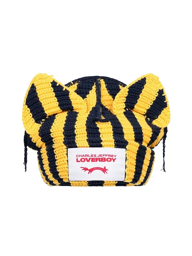 Men's Chunky Ears Beanie - Yellow Navy