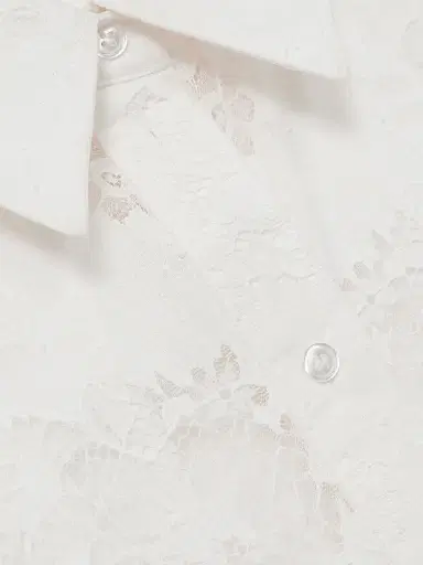 Reiss Women's Lacey Button-Front Shirt - White | Thumbnail 5