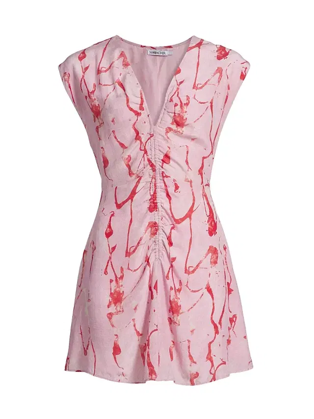 Maria Cher Women's Castelli Tora Abstract Silk A-Line Minidress - Pink