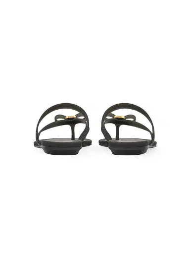 Ferragamo Women's Jealsa Grosgrain-Effect Flat Sandals - Nero - Size 11 | Thumbnail 5