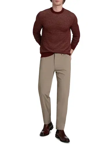 Emporio Armani Men's Dash Wool Sweater - Solid Dark Red - Size Medium | Thumbnail 2