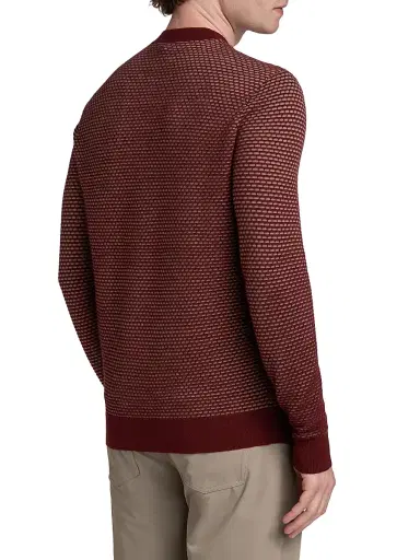 Emporio Armani Men's Dash Wool Sweater - Solid Dark Red - Size Medium | Thumbnail 5