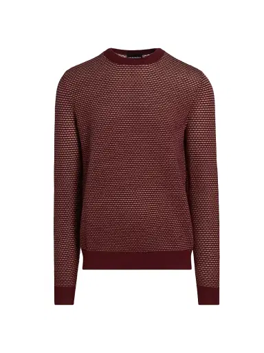 Emporio Armani Men's Dash Wool Sweater - Solid Dark Red - Size Medium | Thumbnail 1