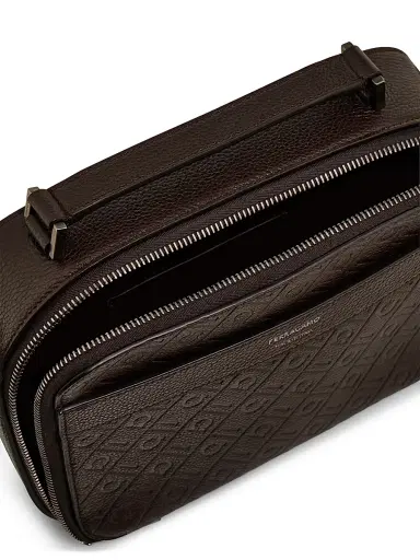 Ferragamo Men's Embossed Leather Shoulder Bag | Thumbnail 7