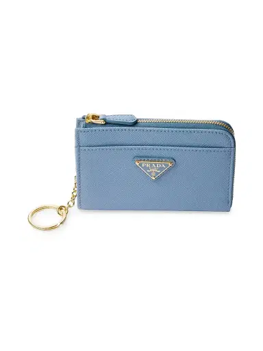 Prada Women's Saffiano Keychain Card Case Blue | Thumbnail 2