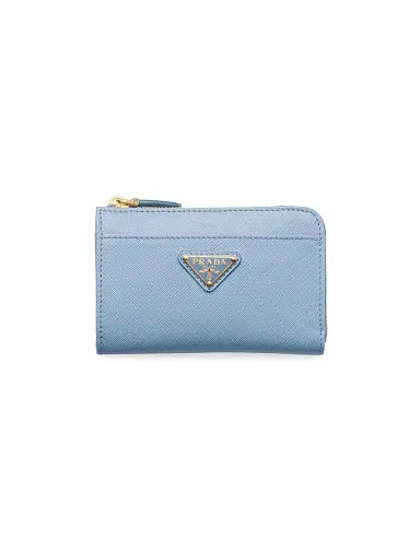 Prada Women's Saffiano Keychain Card Case Blue | Thumbnail 1
