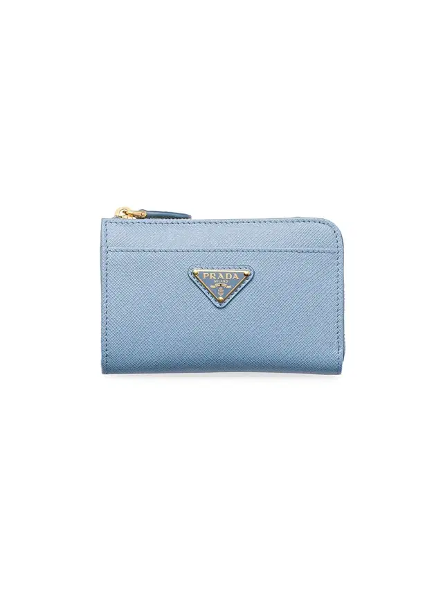 Women's Saffiano Keychain Card Case Blue