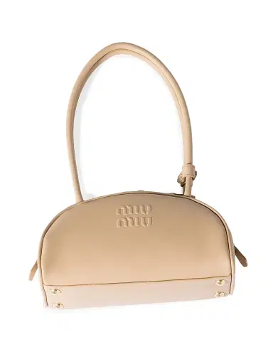 Miu Miu Women's Beau Leather Shoulder Bag - Beige Khaki | Thumbnail 4
