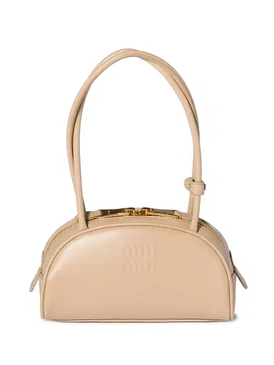 Miu Miu Women's Beau Leather Shoulder Bag - Beige Khaki | Thumbnail 1