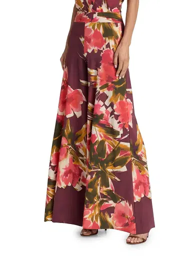 Chiara Boni La Petite Robe Women's Skyla Floral Wide-Leg Pants | Thumbnail 4 Chiara Boni La Petite Robe Women's Skyla Floral Wide-Leg Pants | Thumbnail 4