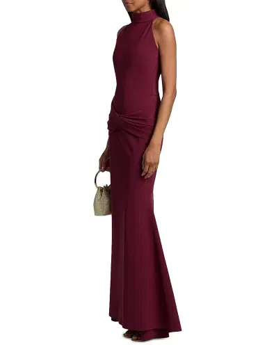Chiara Boni La Petite Robe Women's Zesika Jersey Sleeveless Gown - Mahogany - Size 8 | Thumbnail 4 Chiara Boni La Petite Robe Women's Zesika Jersey Sleeveless Gown - Mahogany - Size 8 | Thumbnail 4
