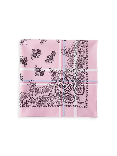 Prada Women's Printed Cotton Scarf | Thumbnail 1 Prada Women's Printed Cotton Scarf | Thumbnail 1