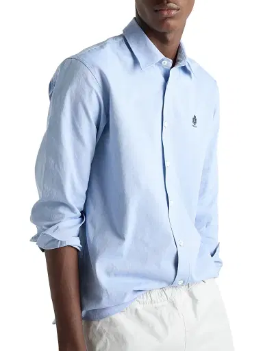 Prada Men's Cotton Shirt - Blue | Thumbnail 3 Prada Men's Cotton Shirt - Blue | Thumbnail 3