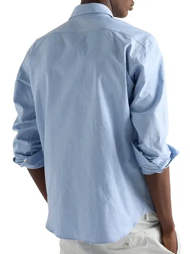 Prada Men's Cotton Shirt - Blue | Thumbnail 4 Prada Men's Cotton Shirt - Blue | Thumbnail 4