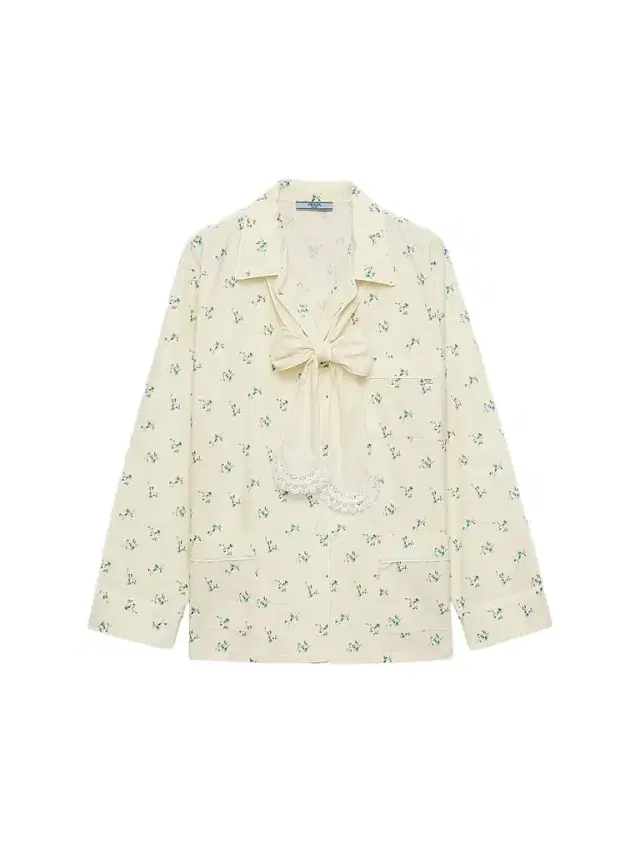 Prada Women's Bouquet Print Old Canvas Shirt - Beige