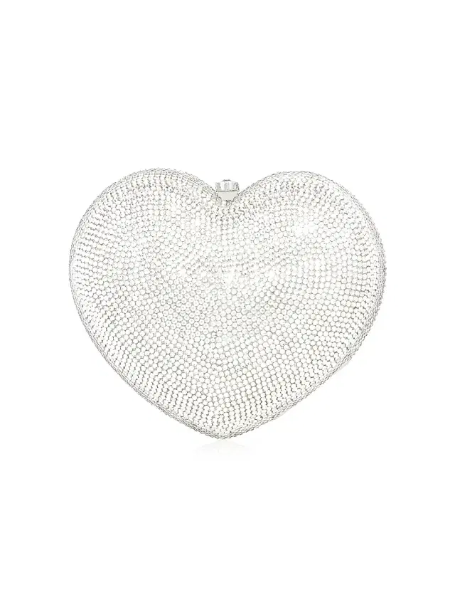 Judith Leiber Couture Women's Petite Heart Crystal-Embellished Clutch - Silver