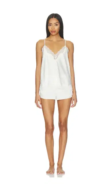 Flora Nikrooz Estella Solid Charmeuse Cami Short Set With Lace | Thumbnail 1 Flora Nikrooz Estella Solid Charmeuse Cami Short Set With Lace | Thumbnail 1