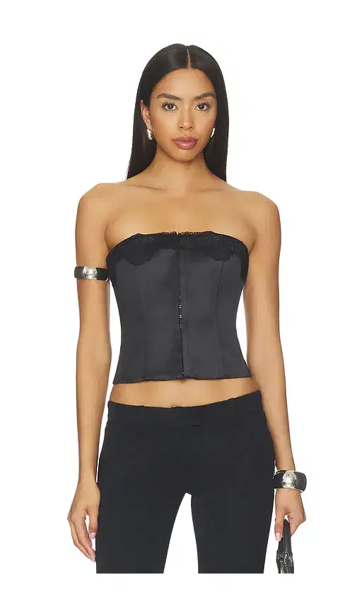 Jean Lace Trim Satin Corset