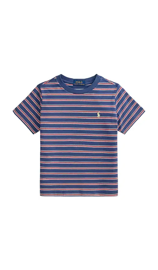 Kids Short Sleeve Jersey Knit Striped Crewneck T-shirt