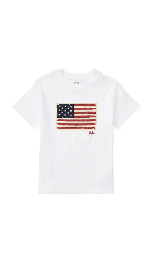 Kids Short Sleeve Cotton Knit Flag T-shirt