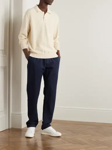 Sunspel Straight-Leg Cotton and Linen-Blend Drawstring Trousers - Men | Thumbnail 2 Sunspel Straight-Leg Cotton and Linen-Blend Drawstring Trousers - Men | Thumbnail 2