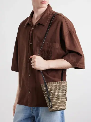 Loewe Paula's Ibiza Braid Leather-Trimmed Raffia Shoulder Bag - Men | Thumbnail 3 Loewe Paula's Ibiza Braid Leather-Trimmed Raffia Shoulder Bag - Men | Thumbnail 3