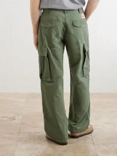 Cherry Los Angeles Wide-Leg Paint-Splattered Cotton-Ripstop Cargo Trousers - Men | Thumbnail 4 Cherry Los Angeles Wide-Leg Paint-Splattered Cotton-Ripstop Cargo Trousers - Men | Thumbnail 4