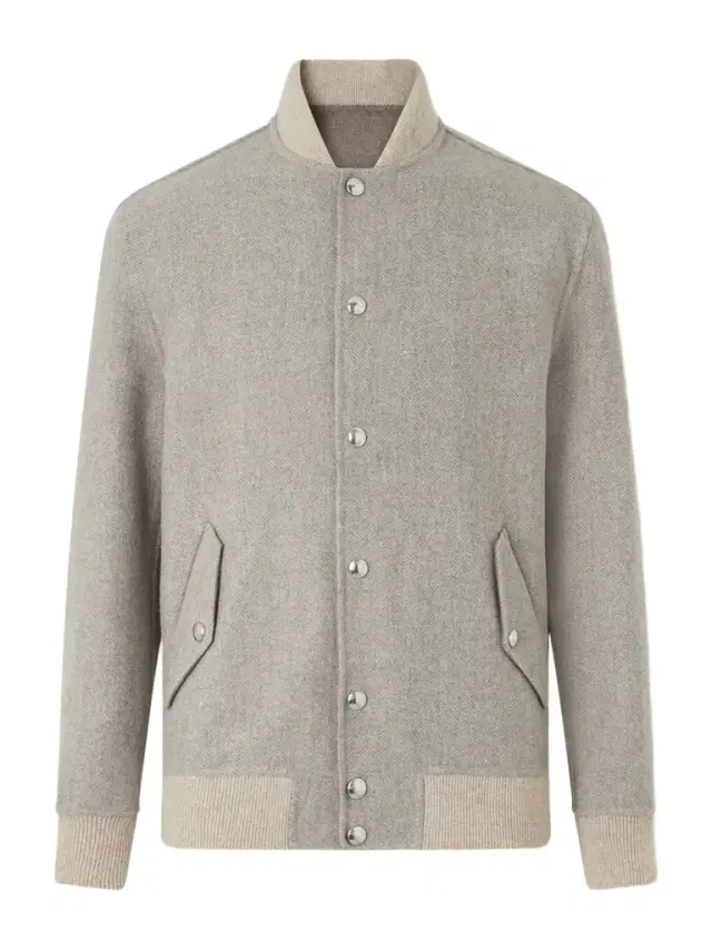 Wool and Cashmere-Blend Herringbone Bomber Jacket - Men