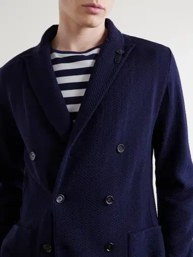 Lardini Double-Breasted Knitted Virgin Wool Blazer - Men | Thumbnail 5 Lardini Double-Breasted Knitted Virgin Wool Blazer - Men | Thumbnail 5