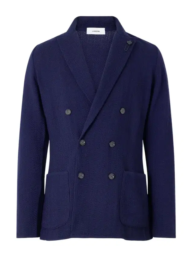 Double-Breasted Knitted Virgin Wool Blazer - Men