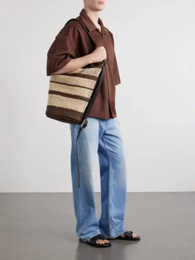 Loewe Paula's Ibiza Loop Bucket Medium Leather-Trimmed Raffia Tote Bag - Men | Thumbnail 2 Loewe Paula's Ibiza Loop Bucket Medium Leather-Trimmed Raffia Tote Bag - Men | Thumbnail 2