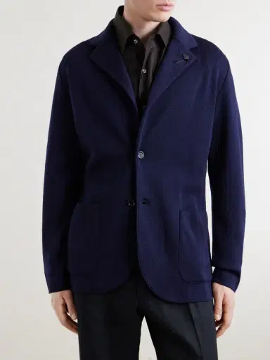 Lardini Knitted Virgin Wool Blazer - Men | Thumbnail 3 Lardini Knitted Virgin Wool Blazer - Men | Thumbnail 3