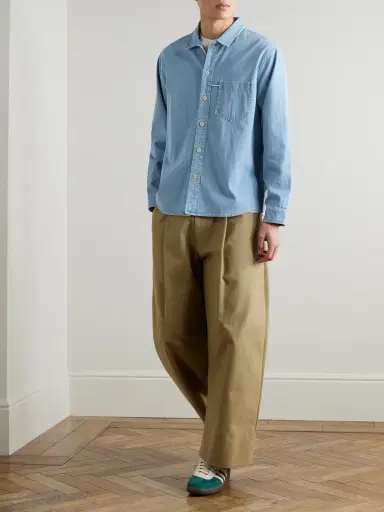 Folk Loop Cord-Trimmed Denim Shirt - Men | Thumbnail 2