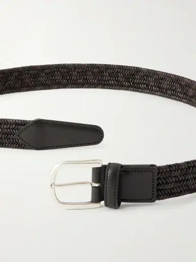 Canali 3.5cm Woven Leather Belt - Men | Thumbnail 3