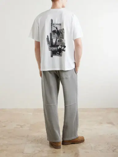 Cherry Los Angeles Wide-Leg Cotton-Fleece Sweatpants - Men | Thumbnail 4 Cherry Los Angeles Wide-Leg Cotton-Fleece Sweatpants - Men | Thumbnail 4