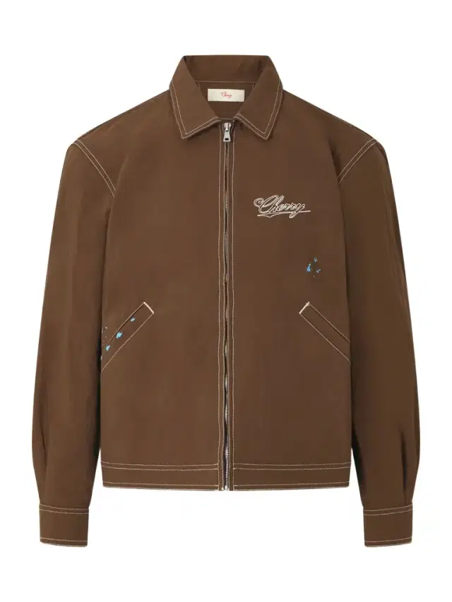 Cherry Los Angeles Logo-Embroidered Paint-Splattered Shell Jacket - Men