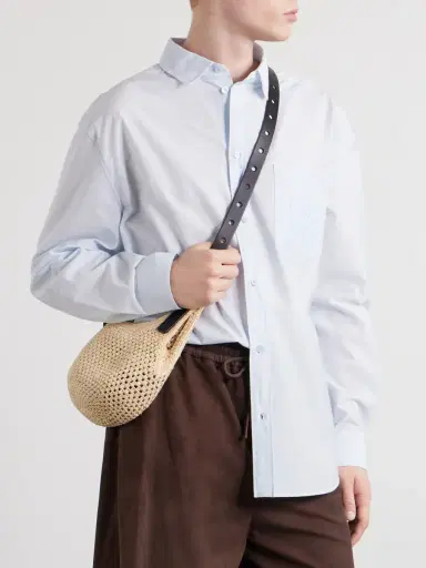 Loewe Paula's Ibiza The Punch Hole Leather-Trimmed Raffia Tote Bag - Men | Thumbnail 2