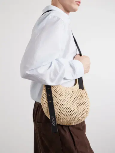 Loewe Paula's Ibiza The Punch Hole Leather-Trimmed Raffia Tote Bag - Men | Thumbnail 5