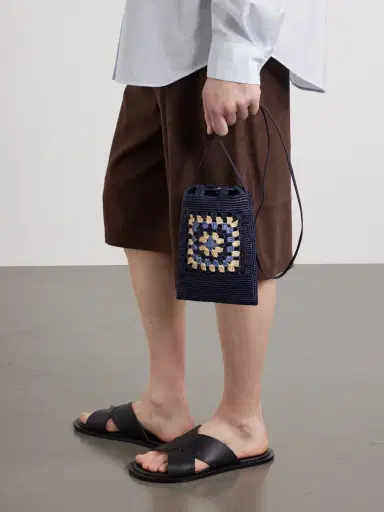 Loewe Paula's Ibiza Logo-Embroidered Leather-Trimmed Crocheted Raffia Bucket Bag - Men | Thumbnail 5 Loewe Paula's Ibiza Logo-Embroidered Leather-Trimmed Crocheted Raffia Bucket Bag - Men | Thumbnail 5
