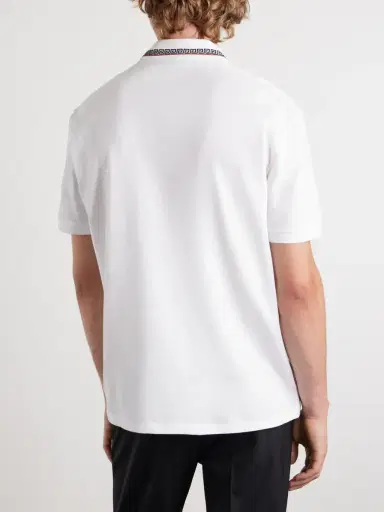 Versace Logo-Embroidered Cotton-Piqué Polo Shirt - Men | Thumbnail 4