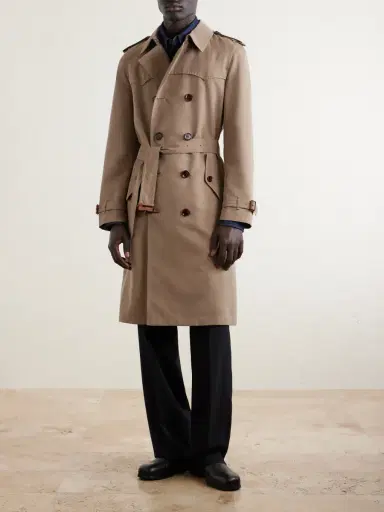 Burberry Foxfield Silk and Cotton-Blend Faille Trench Coat - Men | Thumbnail 3