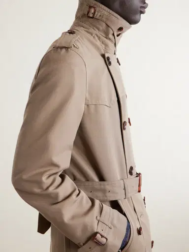 Burberry Foxfield Silk and Cotton-Blend Faille Trench Coat - Men | Thumbnail 6