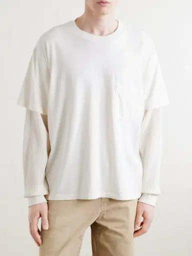 Cherry Los Angeles Waffle-Trim Cotton-Jersey Sweater - Men | Thumbnail 3