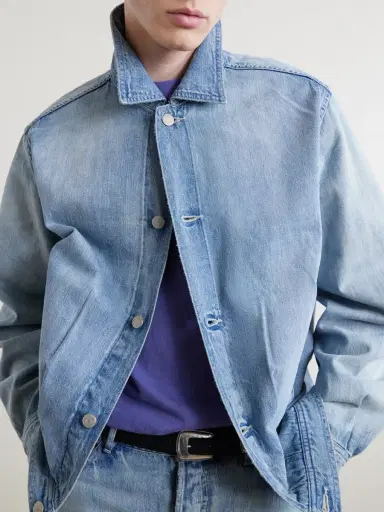 Auralee Faded Denim Jacket - Men | Thumbnail 5