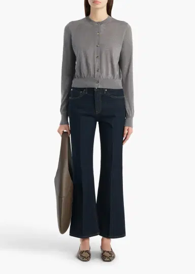 Khaite Tansy Cardigan In Sterling | Thumbnail 2 Khaite Tansy Cardigan In Sterling | Thumbnail 2