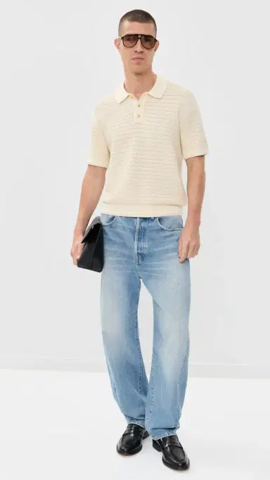Madewell Short Sleeve Stitch Interest Polo Antique Cream | Thumbnail 5